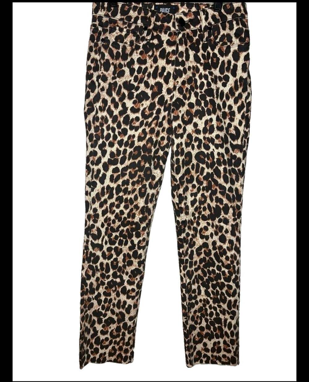 Paige Women's HOXTON Ankle Pants Sz 28 Cheetah Animal Print Stretch Casual trend